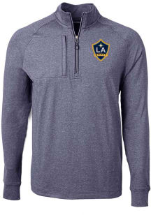 Cutter and Buck LA Galaxy Mens Navy Blue Adapt Eco Long Sleeve Qtr Zip Pullover
