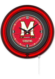 Maryland Terrapins Double Neon Wall Clock