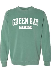 Summit Sportswear Green Bay Womens Green Established 1854 Crew Sweatshirt