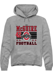 Joe McGuire Ohio State Buckeyes Mens Grey Football NIL Striped Player Hood