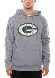 New Era Green Bay Packers Mens Grey Hood Pollover Long Sleeve Hoodie