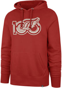 47 Detroit Red Wings Mens Red 100 Long Sleeve Hoodie