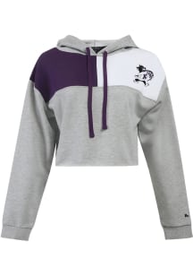 Hype and Vice K-State Wildcats Womens Grey Colorblock Hooded Sweatshirt