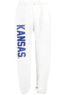 Hype and Vice Kansas Jayhawks Womens Classic White Sweatpants