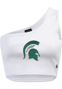 Hype and Vice Michigan State Spartans Womens White Senior One Shoulder Tank Top