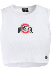 Hype and Vice Ohio State Buckeyes Womens White Cut Off Tank Top