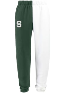 Hype and Vice Michigan State Spartans Womens Two Tone Colorblock Green Sweatpants