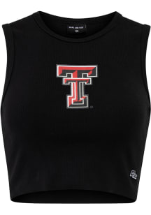 Hype and Vice Texas Tech Red Raiders Womens Black Cut Off Crop Tank Top
