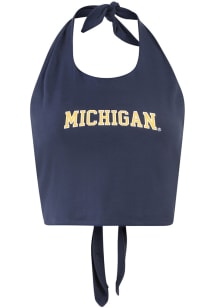 Hype and Vice Michigan Wolverines Womens Blue Britney Halter Tank Top