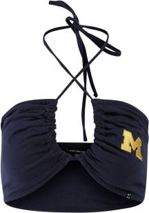 Hype and Vice Michigan Wolverines Womens Blue Slam Dunk Cropped Tank Top