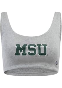 Hype and Vice Michigan State Spartans Womens Grey Crop Bra Tank Top
