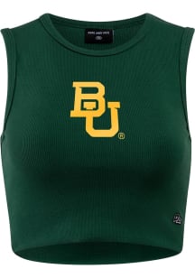 Hype and Vice Baylor Bears Womens Green Cut Off Crop Tank Top