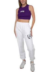 Hype and Vice TCU Horned Frogs Womens Boyfriend White Sweatpants