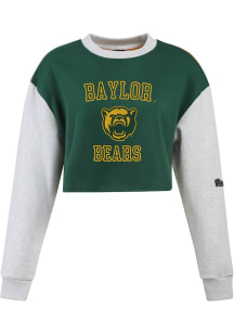Hype and Vice Baylor Bears Womens Green Rookie Patchwork Crew Sweatshirt