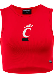 Hype and Vice Cincinnati Bearcats Womens Red Cut Off Tank Top