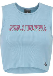 Hype and Vice Philadelphia Womens Light Blue Graphic Tank Top