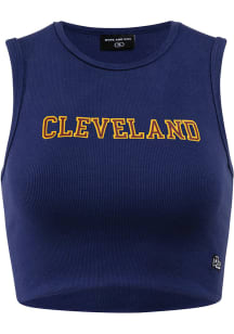 Hype and Vice Cleveland Womens Navy Blue Graphic Tank Top