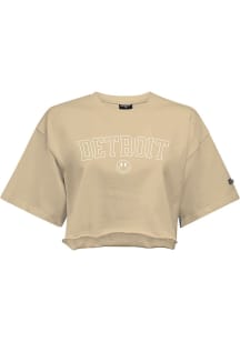 Hype and Vice Detroit Womens Tan Graphic Short Sleeve T-Shirt