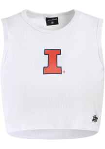 Hype and Vice Illinois Fighting Illini Womens White Cut Off Tank Top