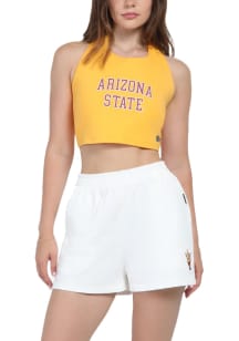 Hype and Vice Arizona State Sun Devils Womens White Fleece Track Shorts
