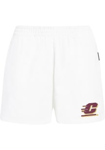 Hype and Vice Central Michigan Chippewas Womens White Fleece Track Shorts