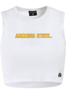 Hype and Vice Arizona State Sun Devils Womens White Cutoff Tank Top