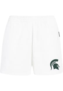 Hype and Vice Michigan State Spartans Womens White Fleece Track Shorts