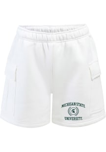 Hype and Vice Michigan State Spartans Womens White Cargo Shorts
