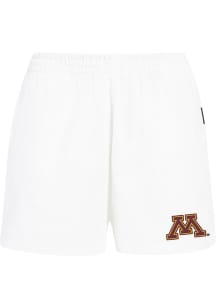 Hype and Vice Minnesota Golden Gophers Womens White Fleece Track Shorts