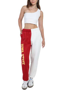 Hype and Vice Iowa State Cyclones Womens Color Block White Sweatpants