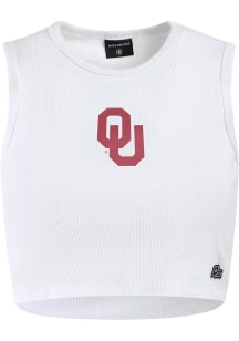 Hype and Vice Oklahoma Sooners Womens White Cut Off Tank Top