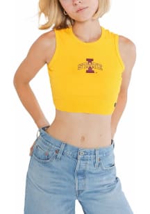 Hype and Vice Iowa State Cyclones Womens Gold Cut Off Tank Top