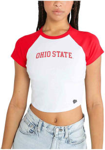 Hype and Vice Ohio State Buckeyes Womens White Homerun Short Sleeve T-Shirt