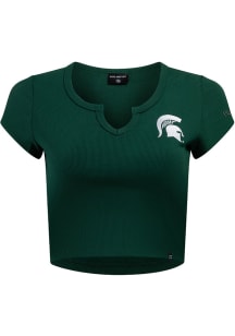 Hype and Vice Michigan State Spartans Womens Green Cali Short Sleeve T-Shirt