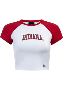 Hype and Vice Indiana Hoosiers Womens Cardinal Homerun Short Sleeve T-Shirt
