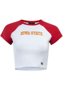 Hype and Vice Iowa State Cyclones Womens Cardinal Homerun Short Sleeve T-Shirt