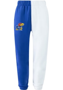 Hype and Vice Kansas Jayhawks Womens Color Block White Sweatpants