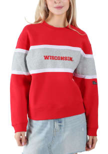 Hype and Vice Wisconsin Badgers Womens Red Taylor Crew Sweatshirt