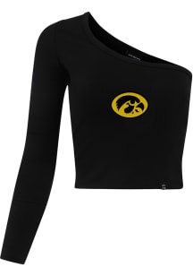 Hype and Vice Iowa Hawkeyes Womens Black Knock Out LS Tee
