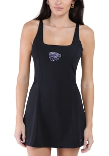 Hype and Vice K-State Wildcats Womens Black Sculpt Short Sleeve Dress