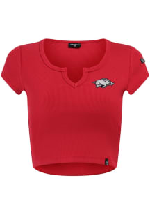 Hype and Vice Arkansas Razorbacks Womens Cardinal Cali Short Sleeve T-Shirt