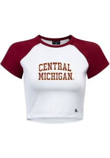 Hype and Vice Central Michigan Chippewas Womens White Homerun Short Sleeve T-Shirt
