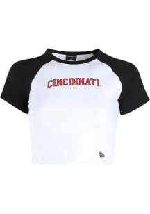 Hype and Vice Cincinnati Bearcats Womens White Homerun Short Sleeve T-Shirt