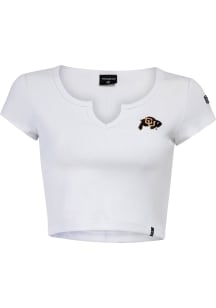 Hype and Vice Colorado Buffaloes Womens White Cali Short Sleeve T-Shirt