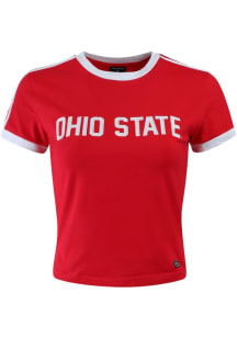 Hype and Vice Ohio State Buckeyes Womens Red Goalie Short Sleeve T-Shirt