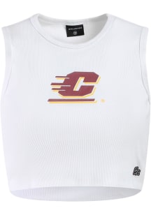 Hype and Vice Central Michigan Chippewas Womens White Cut Off Tank Top