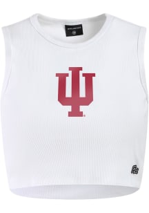 Hype and Vice Indiana Hoosiers Womens White Cut Off Tank Top