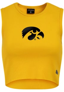 Hype and Vice Iowa Hawkeyes Womens Gold Cut Off Tank Top