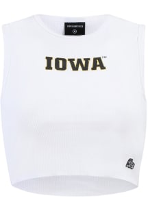 Hype and Vice Iowa Hawkeyes Womens White Cut Off Tank Top