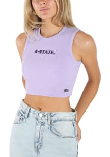 Hype and Vice K-State Wildcats Womens Lavender Cut Off Tank Top
